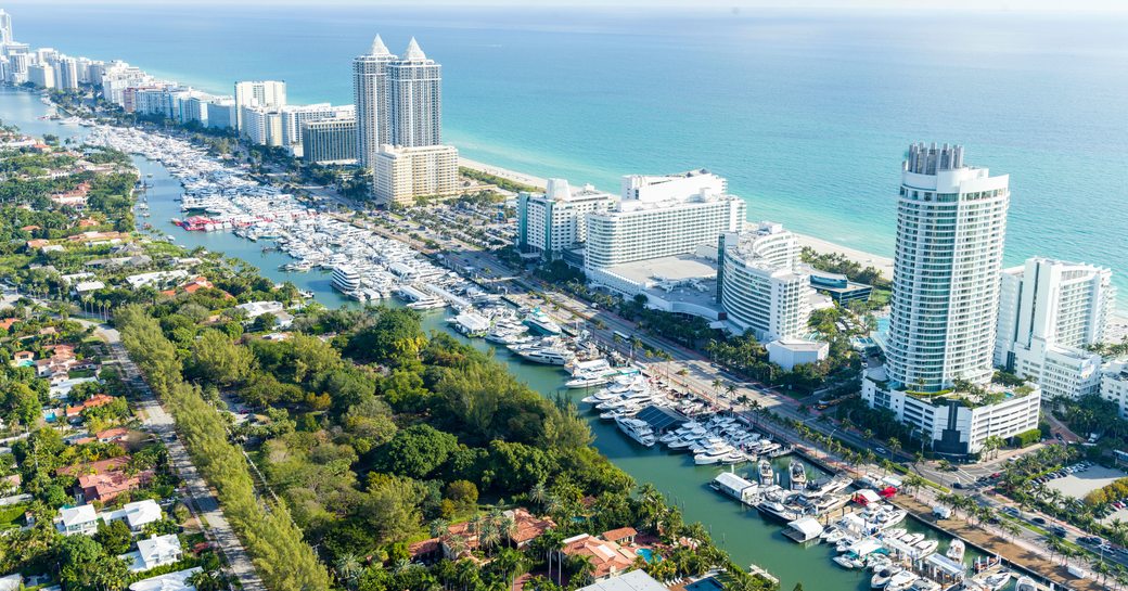 Miami Yacht Show aerial photograph