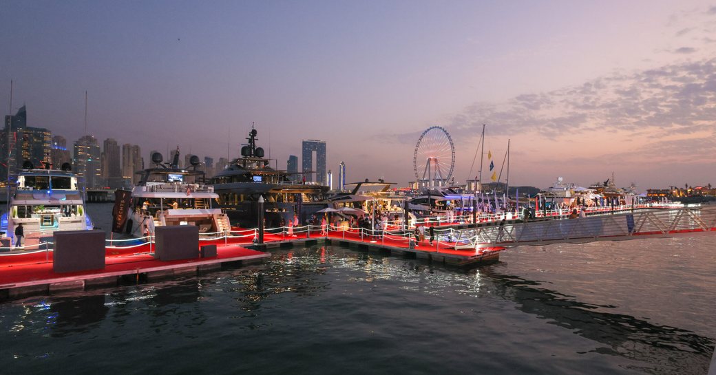 Dubai International Boat Show at night