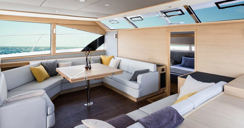 Bright and airy interior of Aquila 54