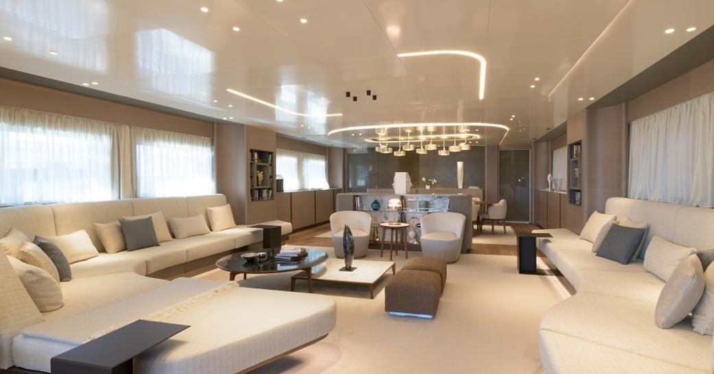 Main salon of superyacht FLORENTIA