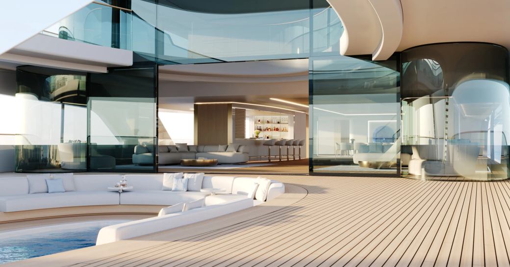 Overview of the aft deck onboard the Feadship concept PURE.