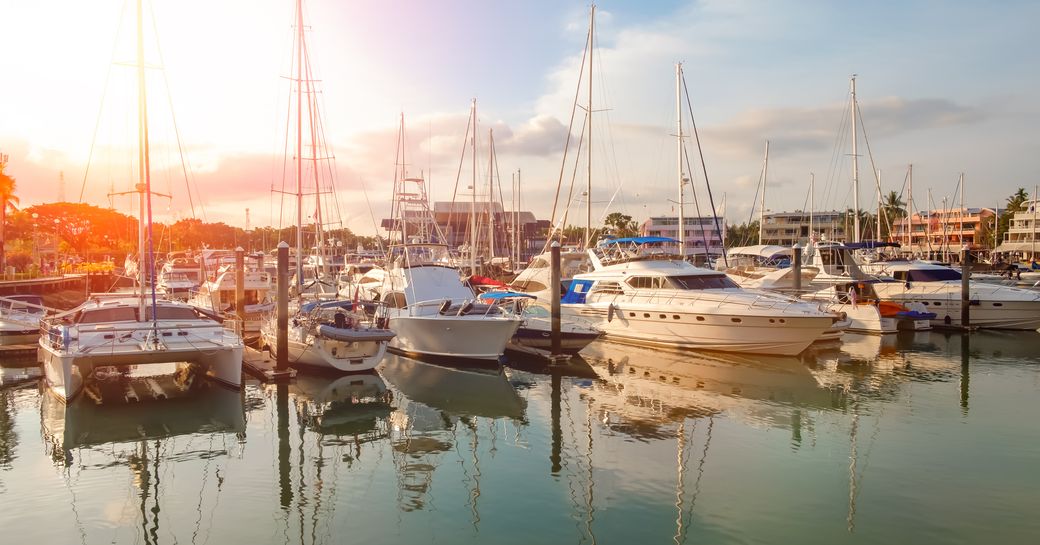 Boats around docks in Thailand