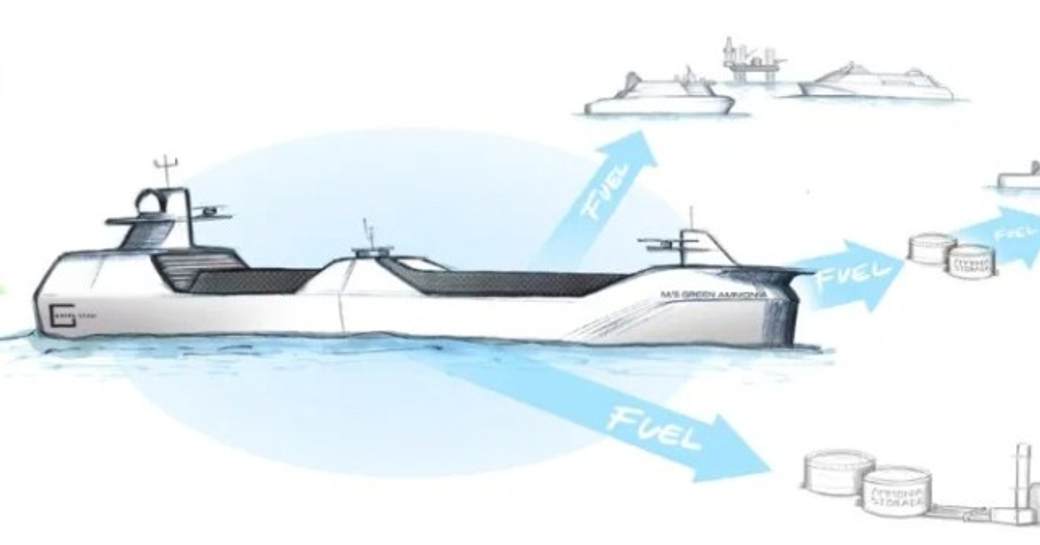 Concept drawing of a green ammonia tanker