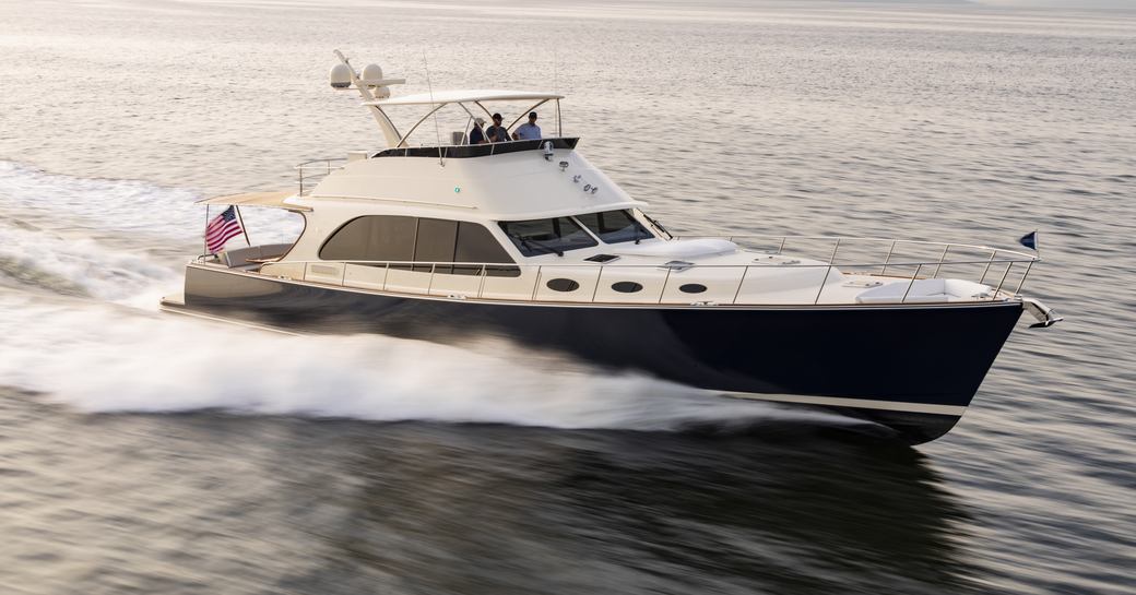 The Palm Beach Motor Yacht 70 underway