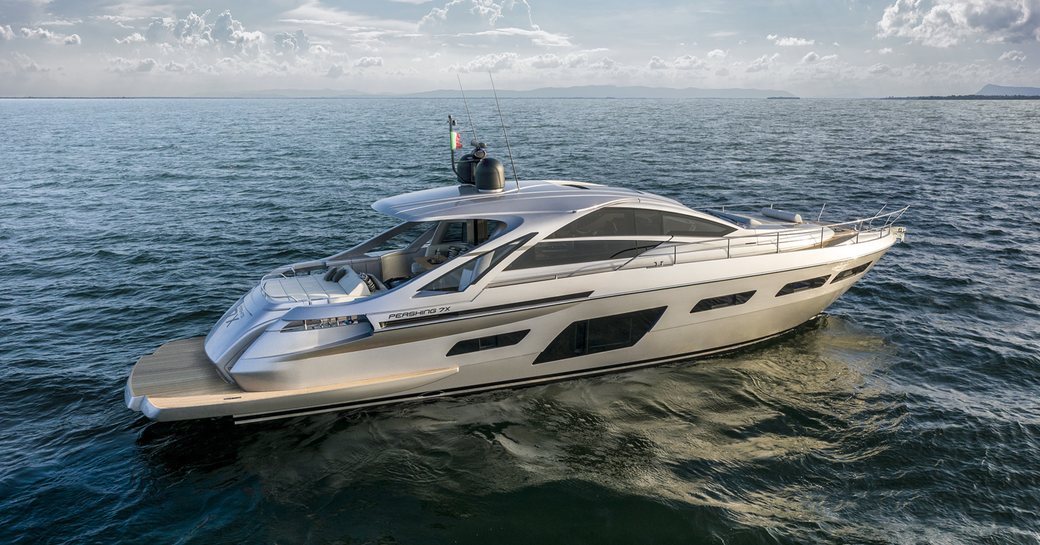 The Pershing 7X won Best Exterior Design for 19.5-to-24m-long yachts