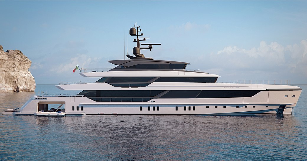 CGI of 57Steel yacht