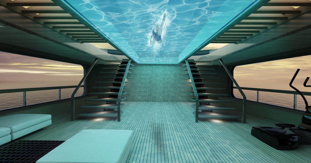 Rendering of Tankoa concept Apache showing pool above gym area