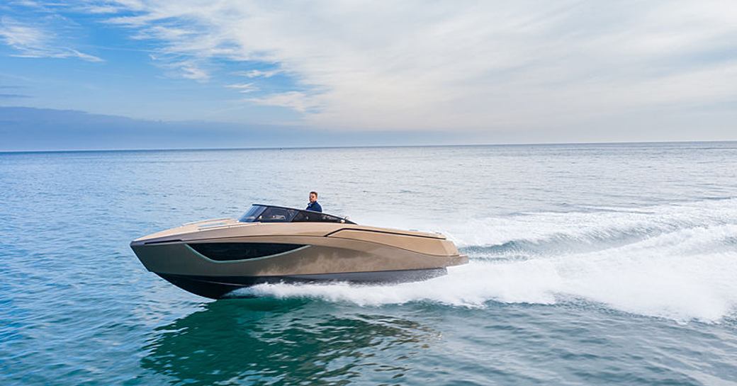 Side view of Nerea Yachts NY24 Deluxe underway,surrounded by sea.