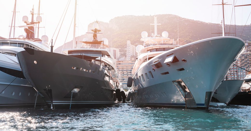 superyachts in marina