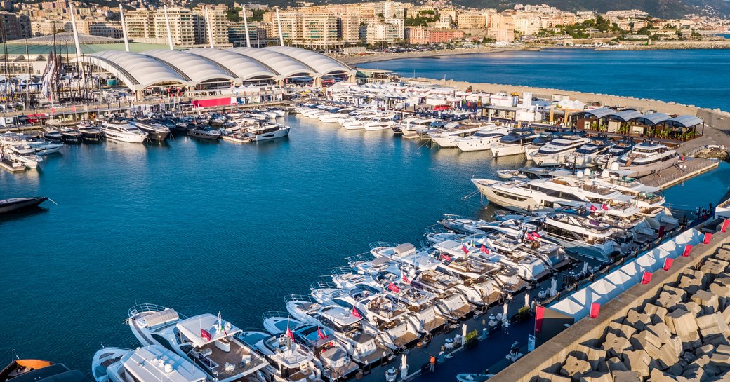 The Yachts and Superyachts area is the largest quadrant of the Genoa Boat Show.