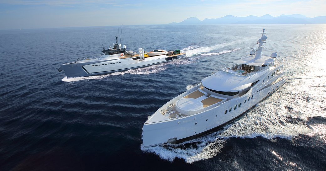 support vessel with superyacht