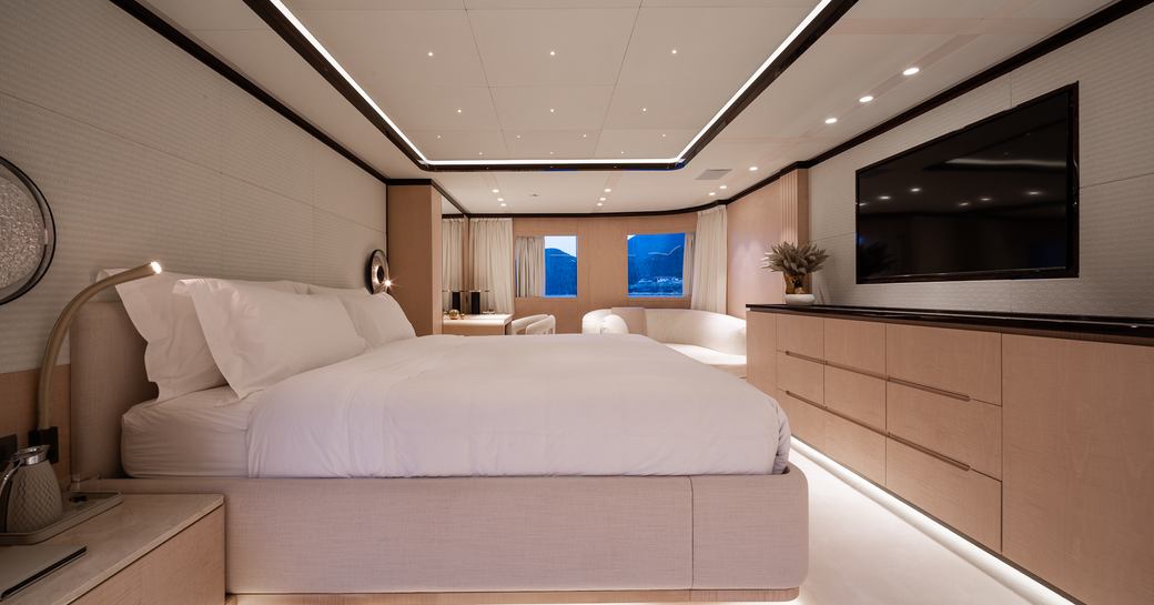 Spacious master stateroom onboard Alunya