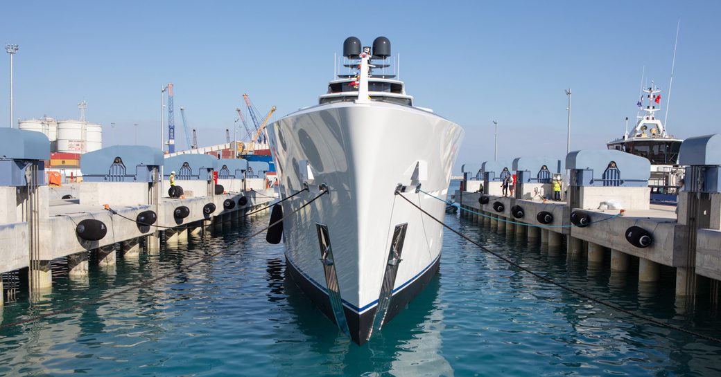 Alia Yachts superyacht Al Waab II on water at launch