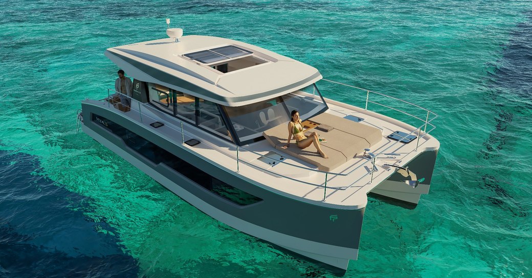 CGI of Fountaine Pajot MY4.S on water