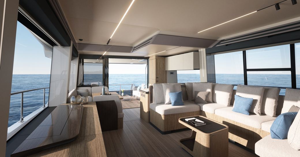 Expansive open plan interior of 60FLY