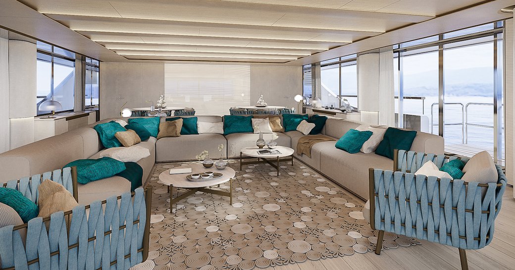 CGI of interior of Baglietto superyacht