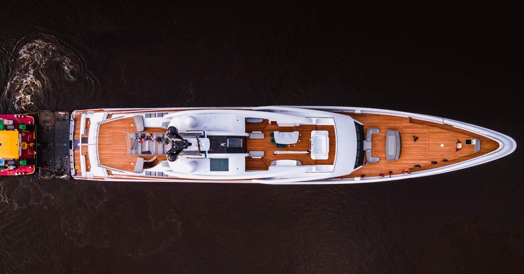 Feadship 819 viewed from above