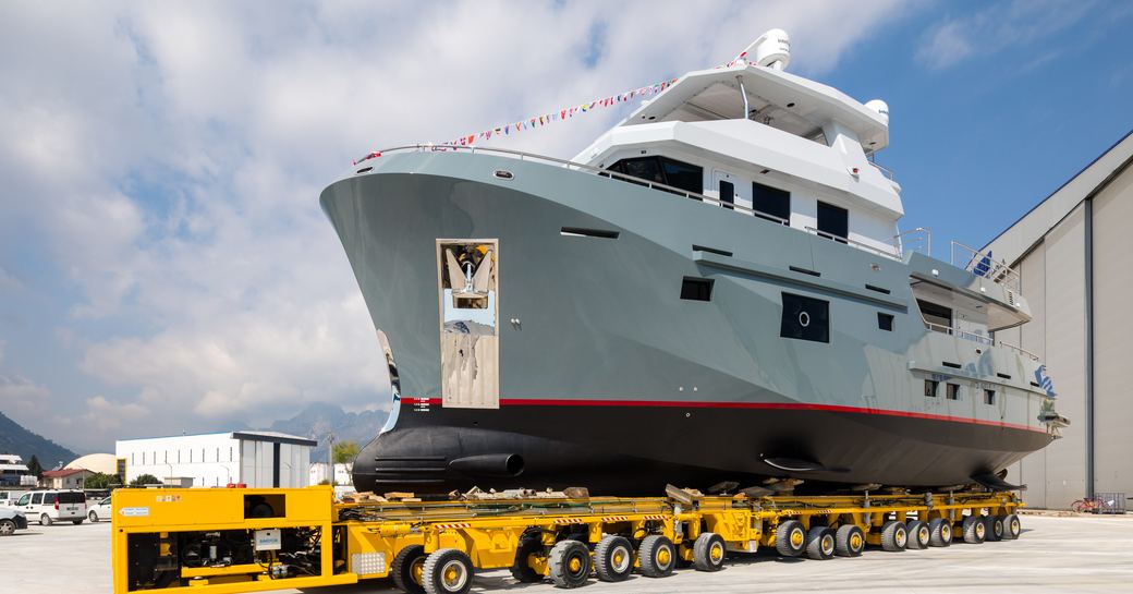 VERONIKA being transported from outfitting shed