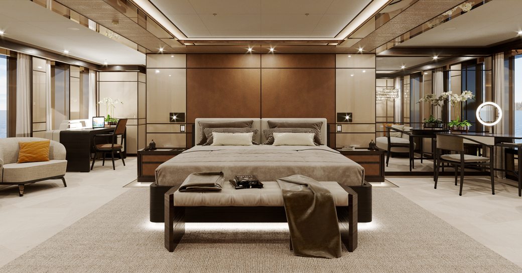 Elegant cabin on Project Gemini with large bed and plenty of space