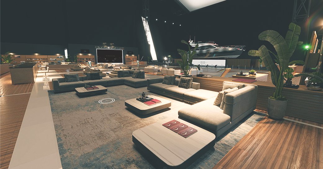 Image of Azimut's virtual show room showing comfortable seating