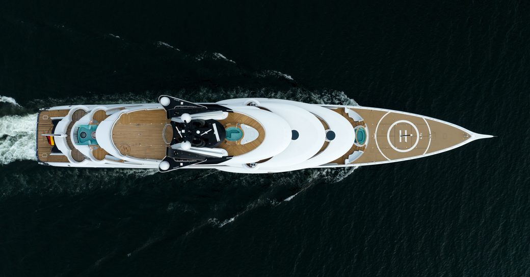 Lurssen yacht KISMET aerial shot