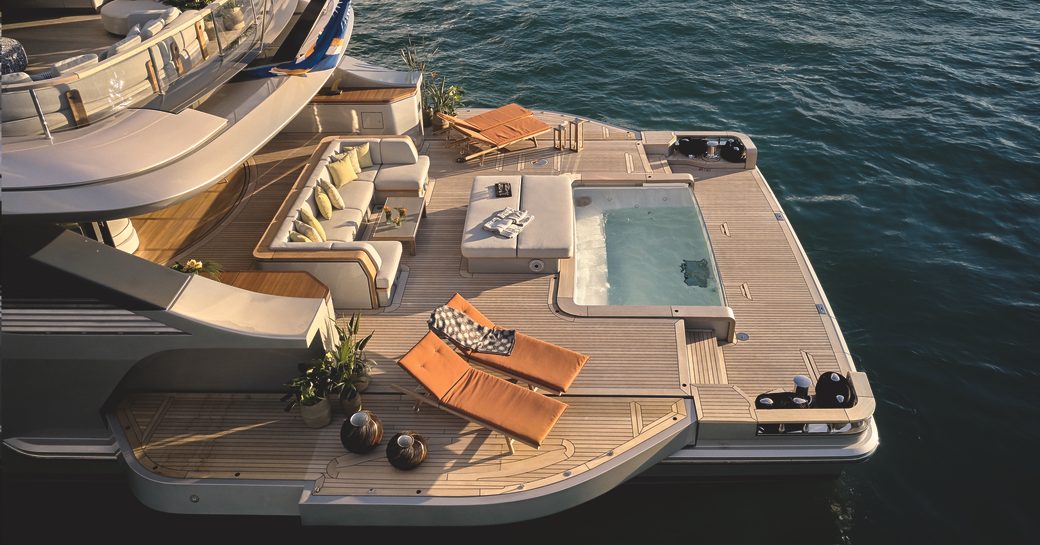 CGI showing Oasis Deck on Benetti model