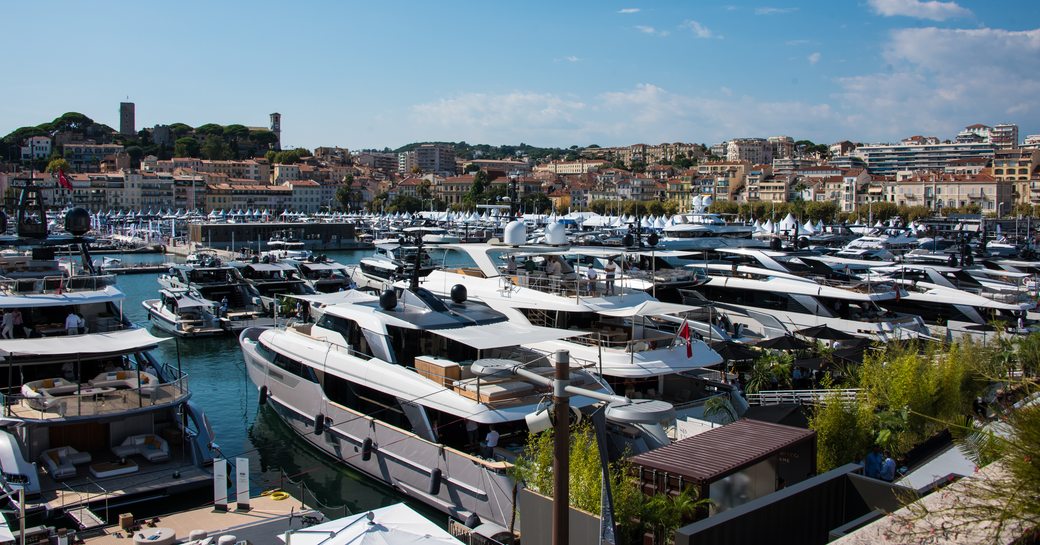 Yachts at Cannes Yachting Festival