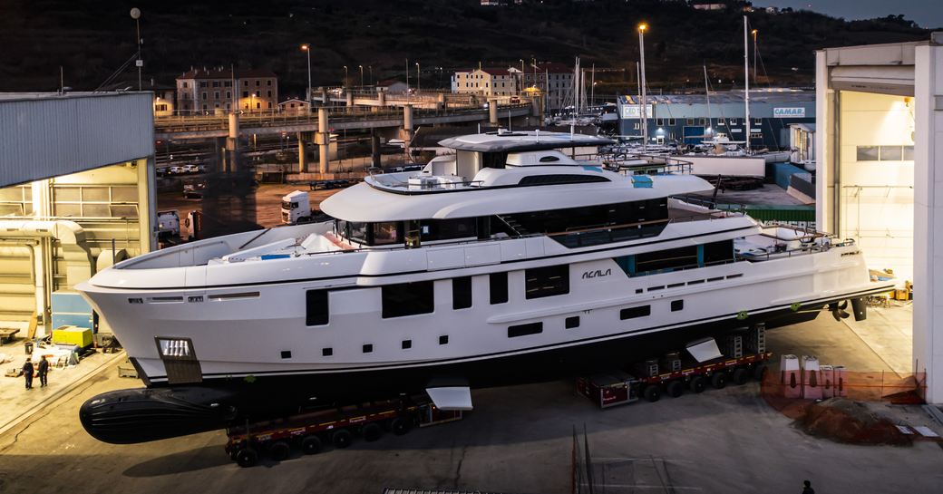 CdM explorer yacht ACALA getting ready for launch