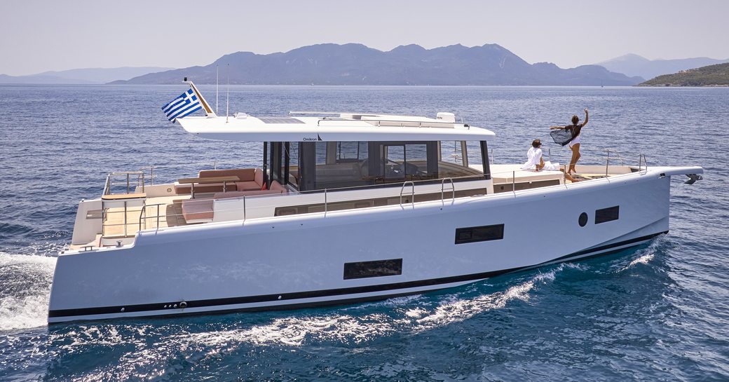 The Omikron Yachts OT-60 making way through a calm sea