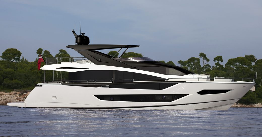 Sunseeker 88 stationary on water