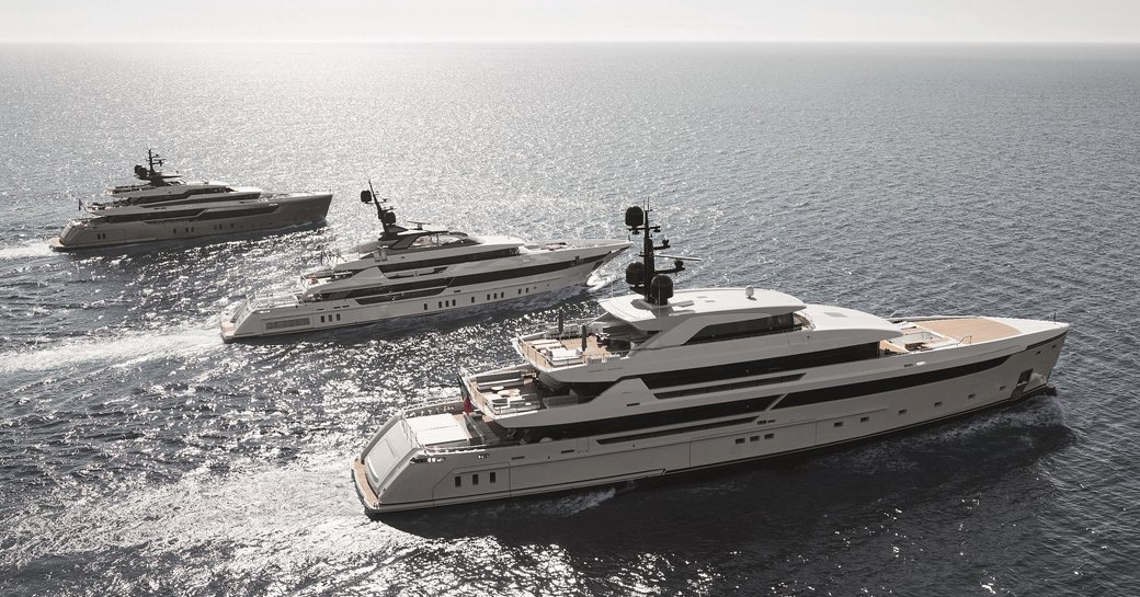 Sanlorenzo Steel superyachts on water