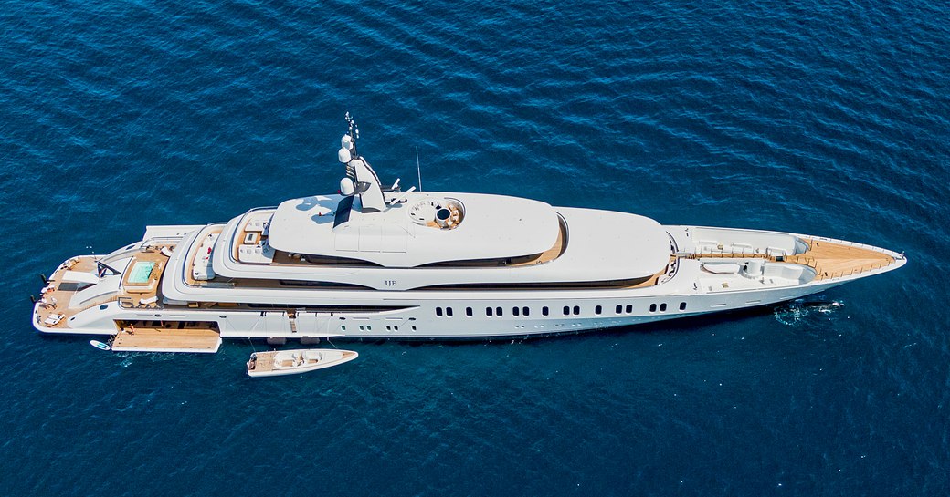 Superyacht IJE on the water