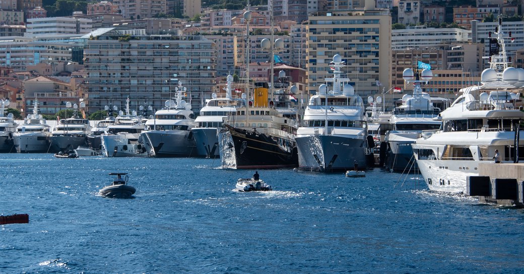 superyachts in Monaco Yacht show