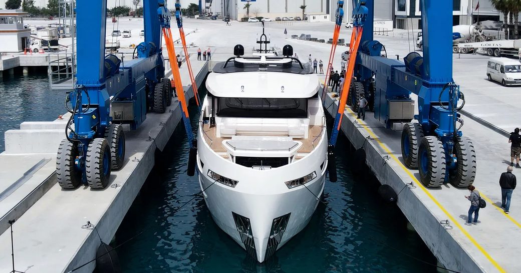 Superyacht SANDRO being launched