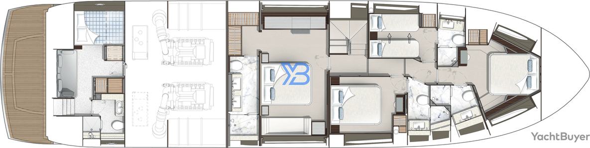 Lower Deck Sunseeker 76 Yacht