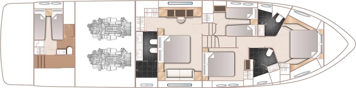 Lower Deck Princess 72 Motor Yacht