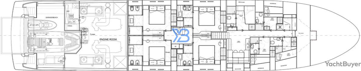 Lower Deck Sanlorenzo SL120 Asymmetric