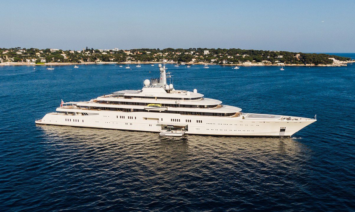Side view of Eclipse yacht for visual comparison