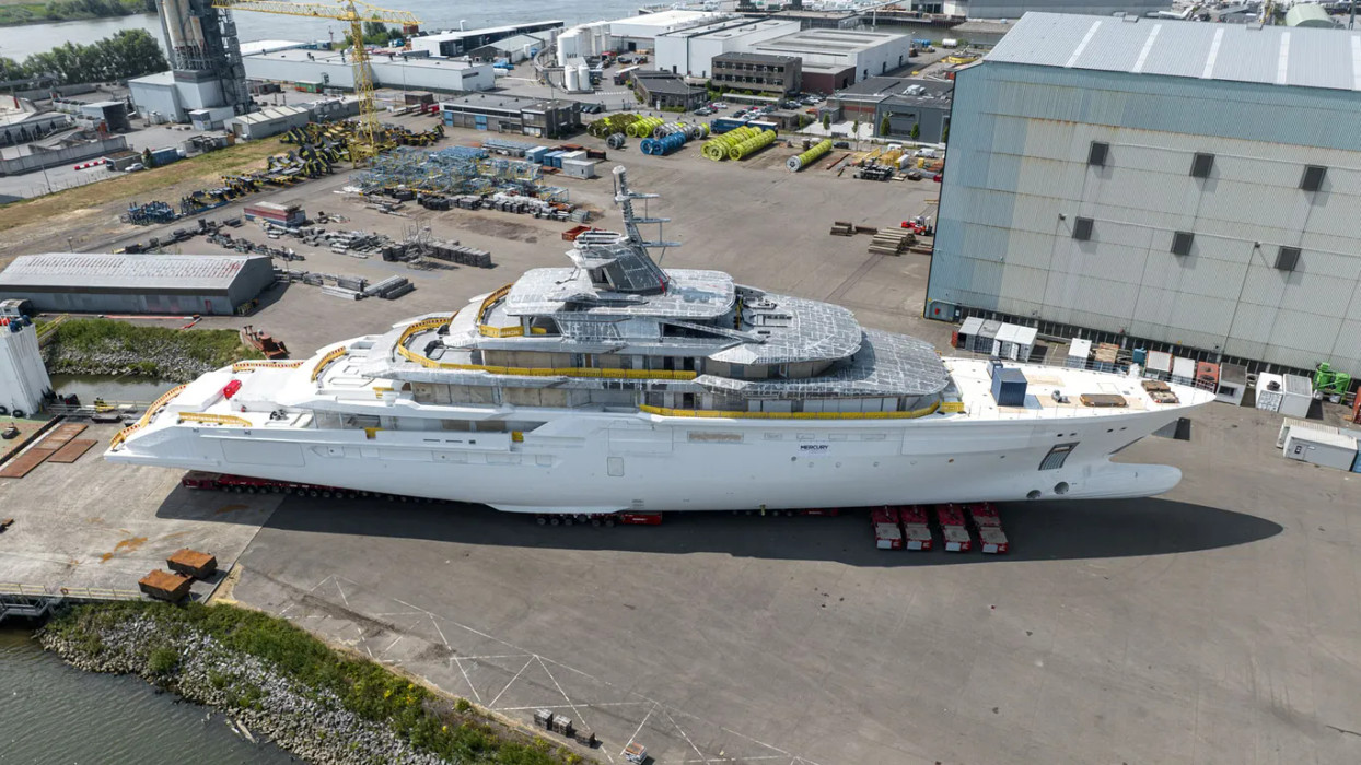 Project Y722: Oceanco's 111m Megayacht Leaves Shed for First