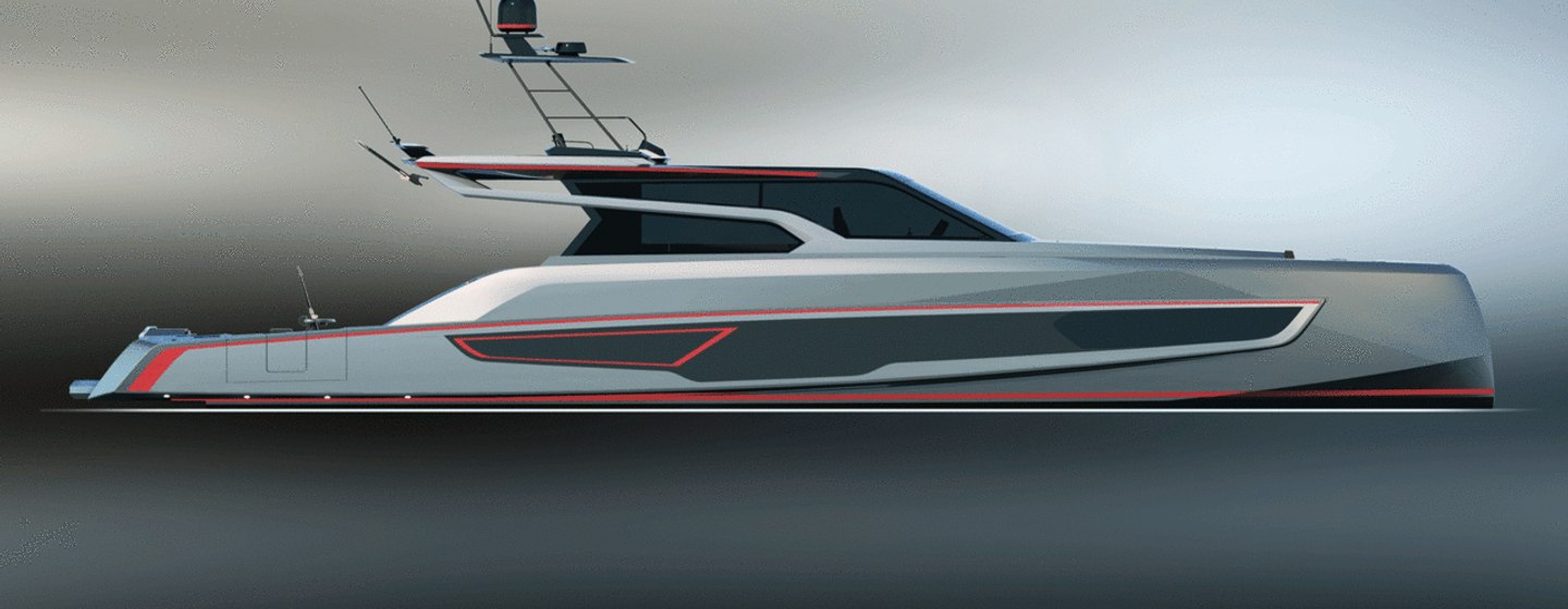 Rendering of Vanquish Yachts VQ80 SportFish