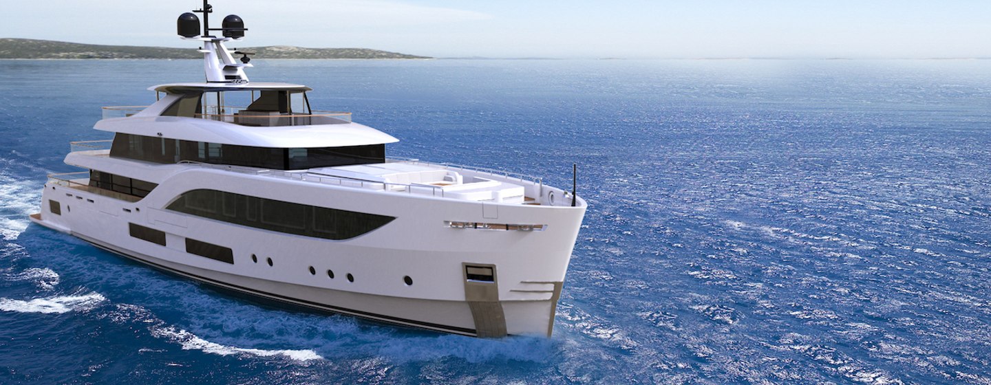 CGI of Baglietto superyacht on water