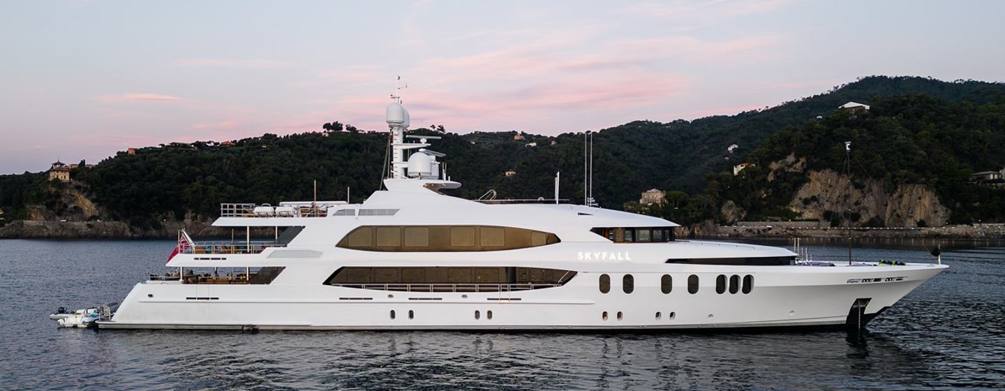 Superyacht Skyfall at anchor 