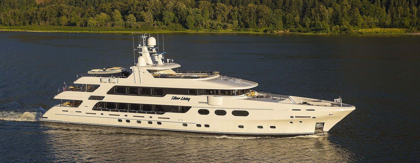 Superyacht Silver Lining under way