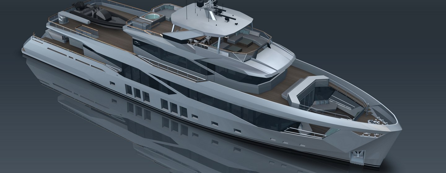 A rendering of a Numarine 45XP yacht for sale