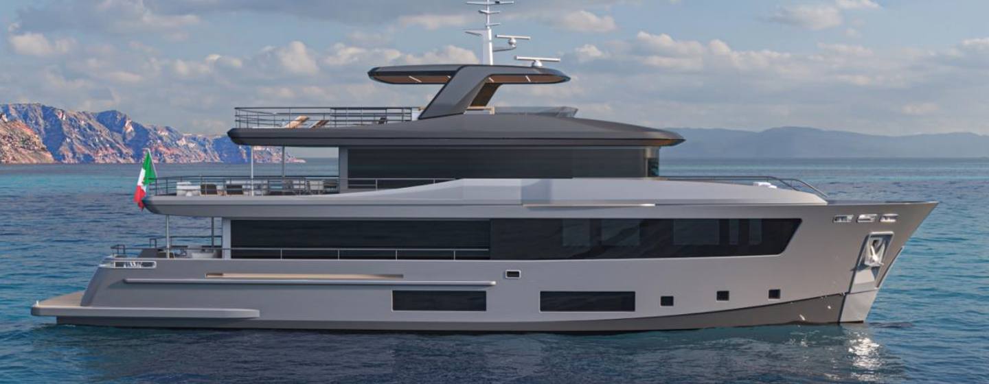 Rendering of Second CdM Nauta Air 110 Explorer Yacht Tartaruga