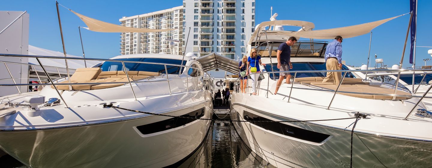 Looking at Yachts, Miami Yacht Show