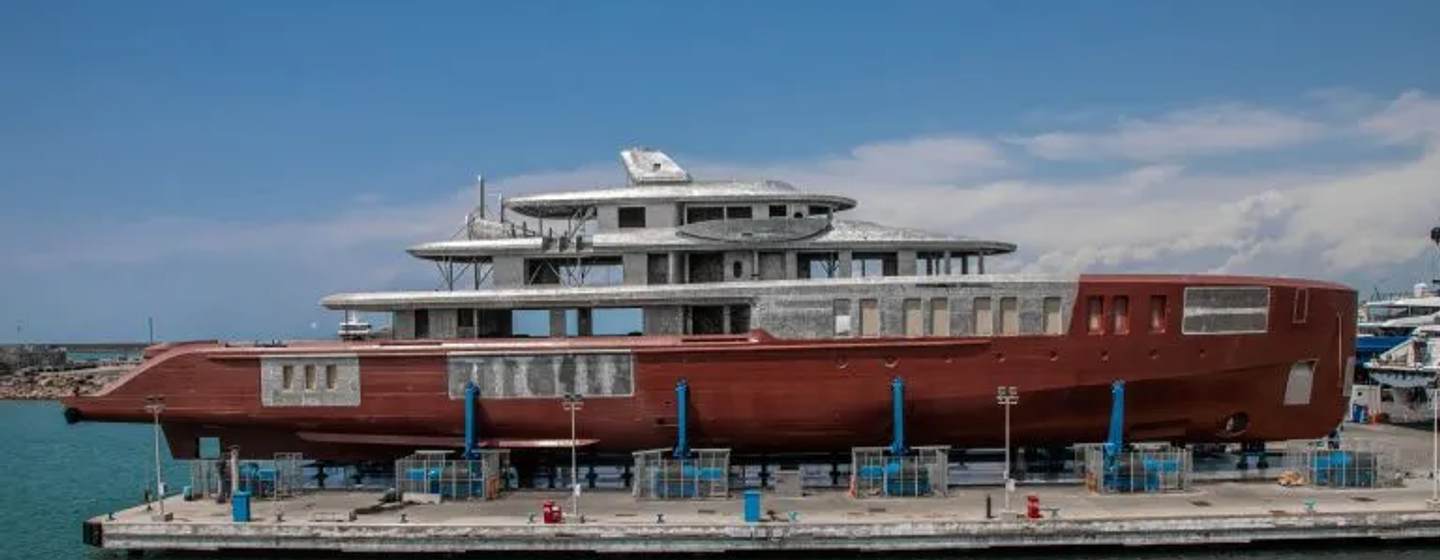 Benetti Project Iron Man superyacht side view of hull 