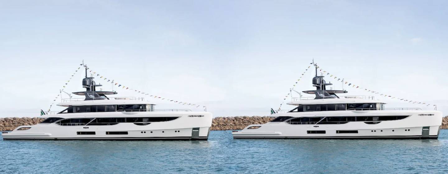 Two Oasis 40M superyachts on water