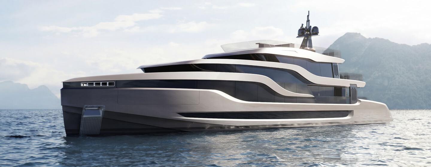 Rendering of Amer 42A superyacht 