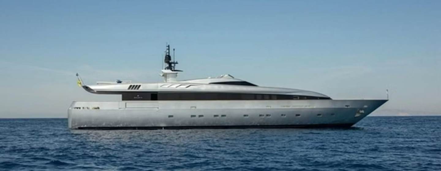  Baglietto superyacht Tin Tin at anchor side view